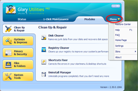 Glary Utilities Pro Screenshots - Restore Center