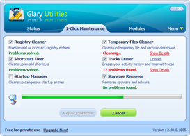 Glary Utilities Free Screenshots - One Click Maintenance
