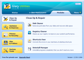 Glary Utilities Free Screenshots - Clean up and Repair