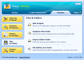 Glary Utilities Free Screenshots - Files and Folders