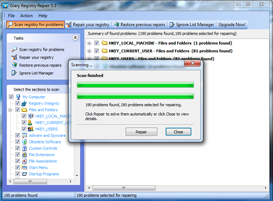 Registry Repair Screenshots - Repair Registry Errors
