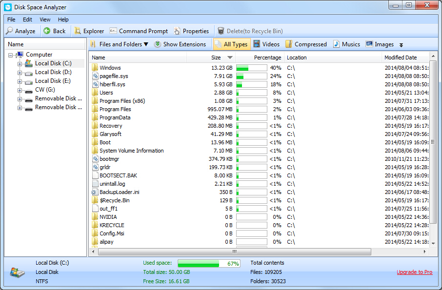 Glary Disk Explorer screenshot