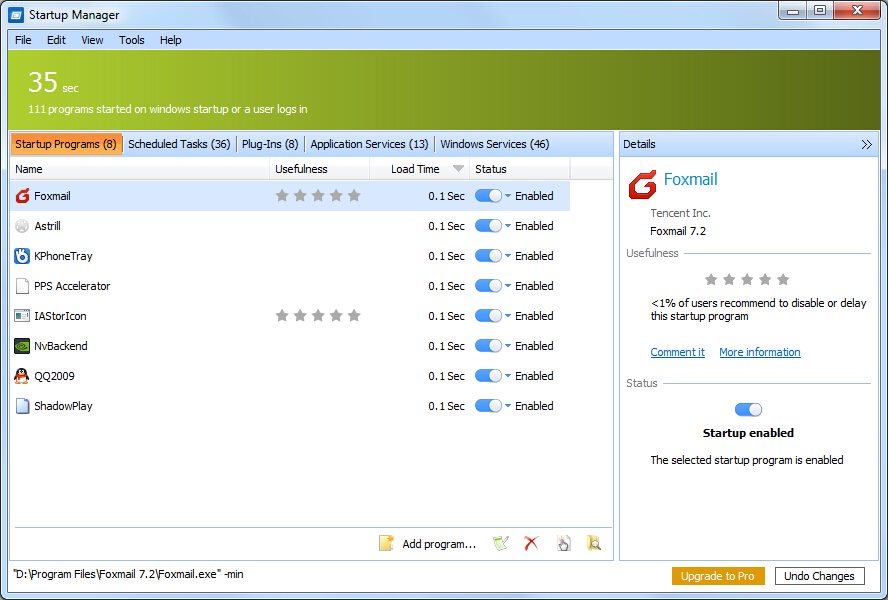 Quick Startup 5.3.1.96 full Windows 7 Quick Startup 5.3.1.96 full