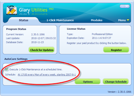 Glary Utilities Pro Screenshots - Auto PC Care on a Schedule