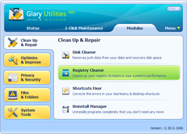 Glary Utilities Pro: limpieza y reparación con herramientas principales (captura horizontal)