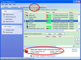 Quick Startup Screenshots - Auto-start Program Properties