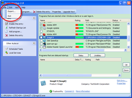 auto start glary quick startup at windows startup