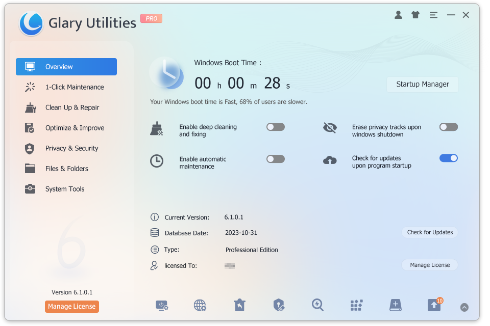 Glary Utilities Pro screenshot